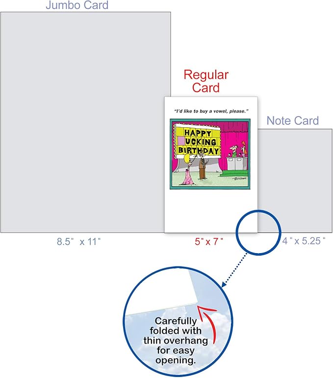 NobleWorks - 1 Happy Birthday Card Funny - Cartoon Humor for Birthdays, Stationery Joke (Buyer Discretion Advised) - Spell It Out 4366