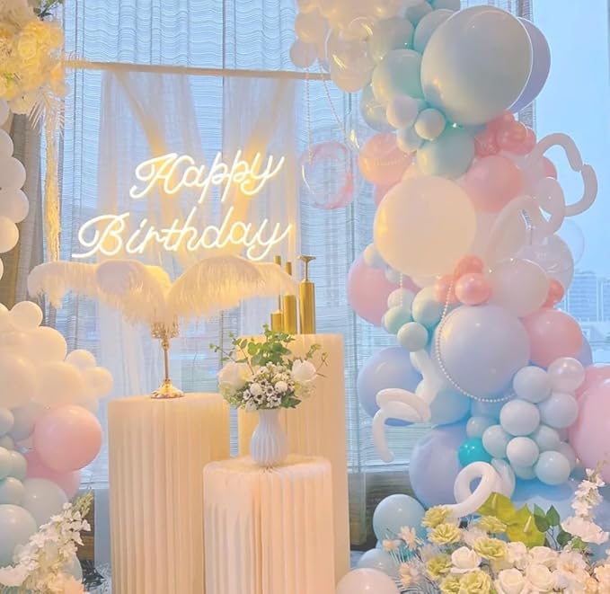 AZOWA 24 Inch Pink and Blue Balloon 10 Large Balloons for Wedding Birthday Baby Shower Decoration