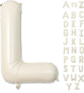 Cream Name Balloon Letters, Large Mylar Helium Alphabet L Custom Balloon Letter Beige Decor, 40 Inch Inflatable Sand White Letter L Foil Customize Balloons for Girls Birthday Party Decoration Supplies
