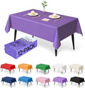 Craft And Party 12-Pack Purple Plastic Tablecloths – 54 x 108 Inch Disposable Table Covers for Rectangle Tables, Heavy Duty & Waterproof for Parties, Events, Banquets, Purple