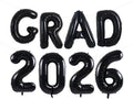 TONIFUL Graduation Balloons 16 Inch Black Grad Balloons 16 Inch Black Large Number 2026 Foil Balloons for 2026 Graduation Party Graduate Congratulations 2026 Congrats Grad Decorations