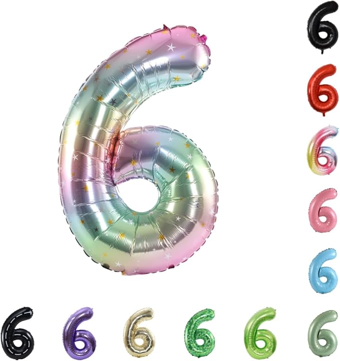40 Inch Large Foil Helium Number Balloon Birthday Wedding Party 0-9 (Pastel, 6)