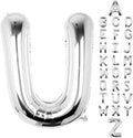 Letter Balloons 40Inch Large Giant big Foil Mylar Silver Balloons U for Birthday Party Decorations