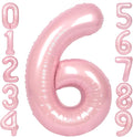SUWEN 40 Inch Pink Large 6 Number Balloons Big Foil Helium Number Balloons 0-9 Jumbo Happy 6th Mylar Birthday Party Decorations for Girl Anniversary Party Supplies