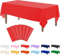 Kopokita 6PCS Red Plastic Tablecloths 54 x 108 Inch, Disposable Table Cloths Rectangle Party Table Covers