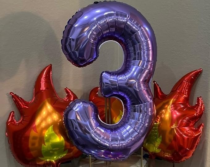 40 Inch Large Numbers Balloon, 4 Purple Ballon for 4th 14 40 44 Birthday Party, Balloon 4 Number for Graduations Wedding Supplies