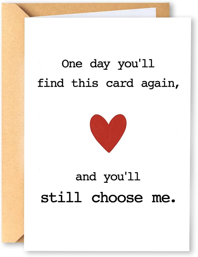 KINGNAME Romantic Love Card for Partner, Still Choose Me Sentimental Card, Meaningful Anniversary Birthday Card for Couples
