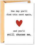 KINGNAME Romantic Love Card for Partner, Still Choose Me Sentimental Card, Meaningful Anniversary Birthday Card for Couples