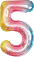 KatchOn Giant Rainbow Number 5 Balloon - 40 Inch | 5th Birthday Decoration, Unicorn Party Décor