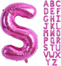TONIFUL 40 Inch Large Rose Red Letter S Balloons - Giant Hot Pink Alphabet Letter Balloons for Birthday Party Anniversary Supplies Decorations