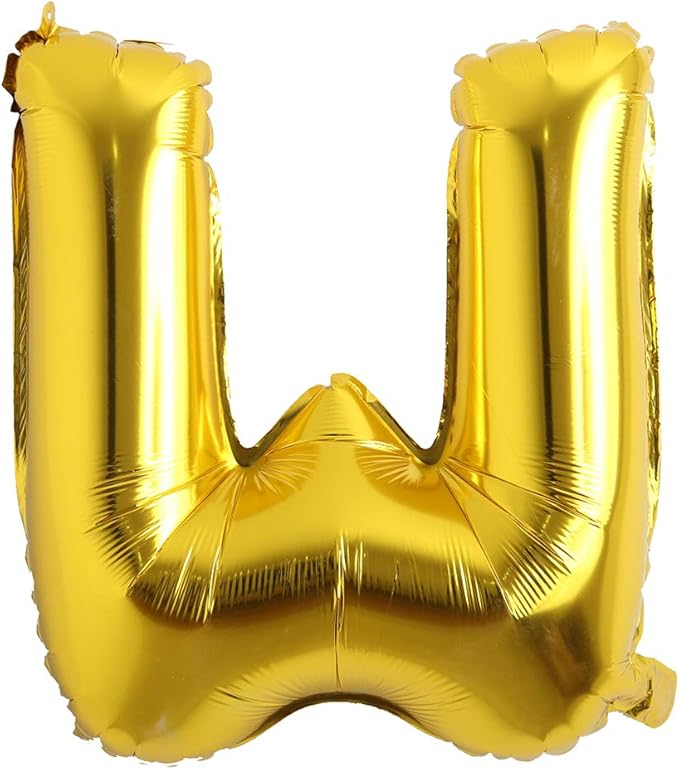 40 inch Letter Balloons Gold Alphabet Number Balloons Foil Mylar Party Wedding Bachelorette Birthday Bridal Shower Graduation Anniversary Celebration Decoration can fly with helium (40 INCH Gold W)