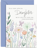 Old English Co. Birthday Card For Daughter - Butterfly Hearts Flower Birthday Card for Her - Cute Birthday Card for Adult Woman from Mum, Dad, Parents - Cards for Her | Blank Inside with Envelope