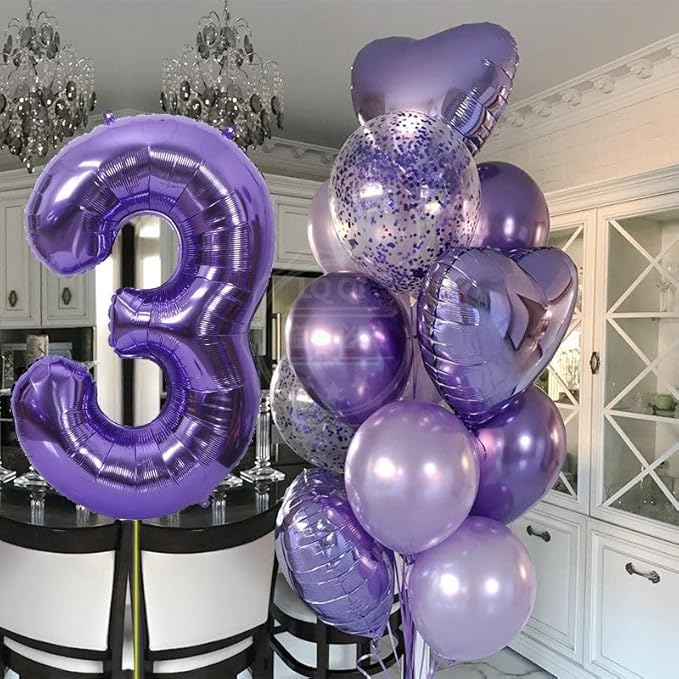 Balloons 8 Number, 40 Inch Purple Big Birthday Decorations for Men, Balloons Decoration for Happy 8 18 28 80 Birthday, Wedding Anniversary, New Year, Single Party Decoration