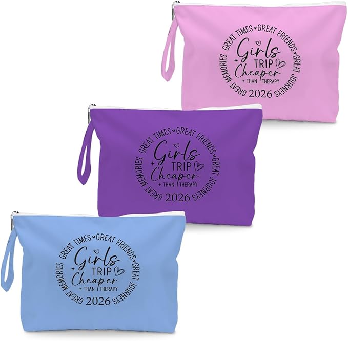 Fokongna 3PCS Girls Trip Gifts Wet Bag Wet Dry Bag Beach Bags Favors, for Swimsuit Toiletry Travel Essentials For Women, Beach Travel Gym for Swimsuit Dirty Diaper Bags