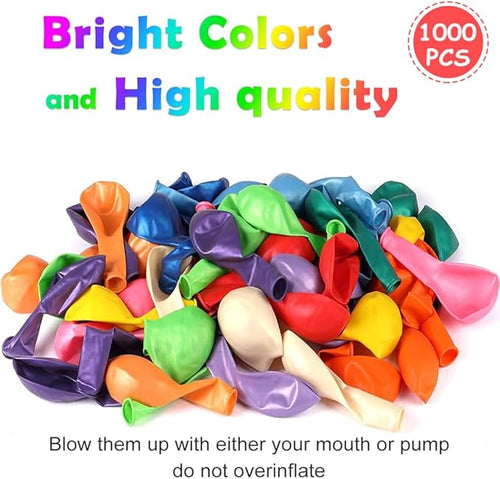 1000 Pcs Balloons Assorted Color, 10 Inch - 12 Rainbow Color Latex Party Balloons for Birthday Graduation Wedding Party Supplies Arch Garland (Multicolor, 1000 pcs)