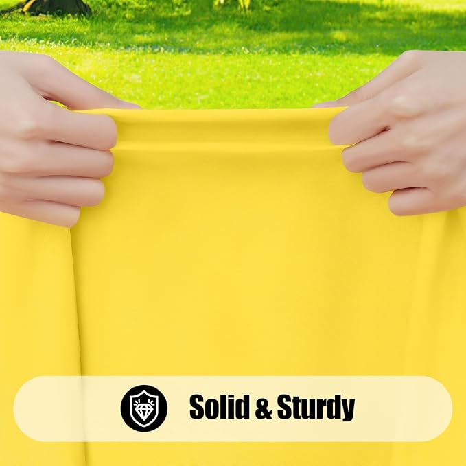 Smiry 2 Pack Rectangle Picnic Table Cloth, Waterproof Elastic Fitted Tablecloths, Washable Polyester Rectangular Patio Table Cover for Camping, Indoor and Outdoor (Yellow, 30"x72")