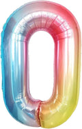 KatchOn Large, 40 Inch Rainbow Number 0 Balloon - Colorful, Giant Foil Mylar Balloon for Unisex Kids & Adults - Multicolor, 1 Count, Anniversary, Birthday, Unisex, All Ages