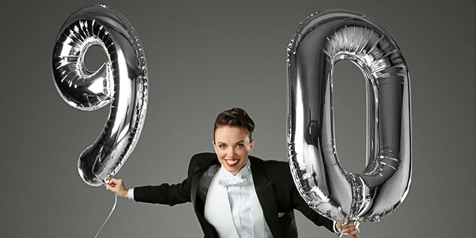 Silver Number 9 Balloon 40 Inch, 9 Balloon Number, 9th Birthday Decorations, Silver Party Supplies for Boys Girls