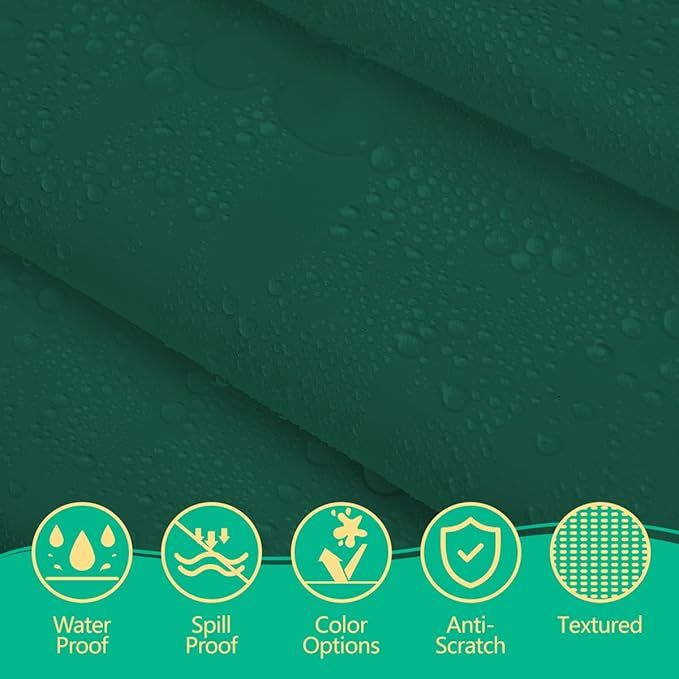 Disposable Dark Green Plastic Tablecloth 54x108 Inch, 10-Count Waterproof Rectangle Table Cover for Events, Catering