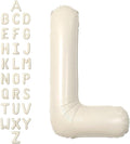 SUWEN 40 Inch Cream Large L Letter Balloons Big Foil Helium Letter Balloons A-Z Jumbo Mylar Happy Birthday Party Decorations for Girl Anniversary Party Supplies