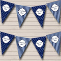 Navy Blue Nautical Sailing Anchor Stripes Personalized Birthday Party Bunting - Hanging Party Decoration - Birthday Party Banner Garland | Decorative Party Supplies