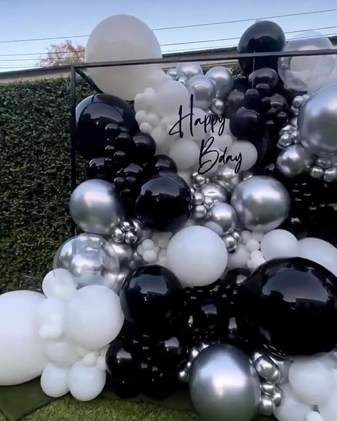 18 Inch Black Balloons - 35Pcs Large Thick Balloons Big Round Black Latex Balloon for Birthday Baby Shower Wedding Graduation Summer Themed Party Decorations