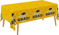 Gatherfun Graduation Party Decorations, Gongrats Grad Tablecover for Graduation Party Supplies, 3 pcs Yellow Table Cloths, 54"x108"