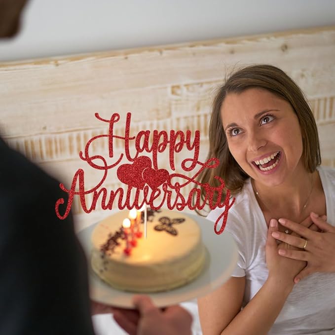 Happy Anniversary Cake Topper - Company Anniversary,Wedding Wedding Anniversary,Birthday Party Selected Decoration Supplies