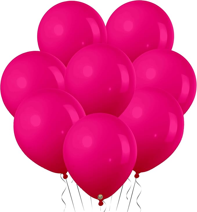 AFTERLOON® Biodegradable Mini Balloons 50 pcs Fuchsia 5 Inch, Matte Color Thickened Extra Strong Latex Helium Float, Baby Shower Gender Reveal Garland Arch Wedding Birthday Party Decorations