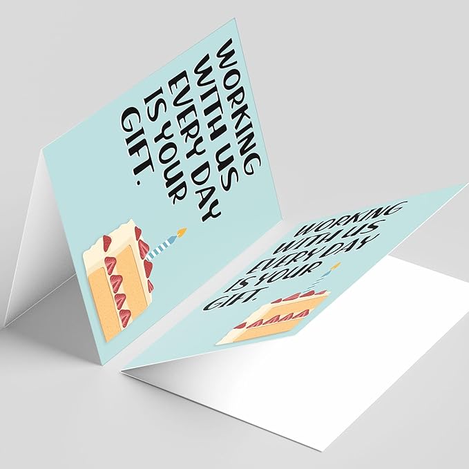 PIUST Funny Birthday Card for Coworker, Hilarious Office Birthday Card for Coworker Boss Friends, Working With Us Everyday Is Your Gift (28)