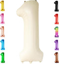 KatchOn, Cream Number 1 Balloons for 1st Birthday - Giant 40 Inch | One Balloon for First Decoration | 1 Balloon Number For The Big One Birthday Decorations | 1st Happy Anniversary Decorations