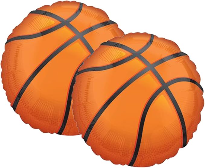 Set of 2 Basketball Jumbo 28" Foil Party Balloons