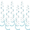 30 Pieces Iridescent Light Blue Hanging Swirl Decorations Plastic Streamers Foil Swirls Ceiling Decorations Birthday Bachelorette Party Engagement Bridal Shower Baby Shower Graduation Decor