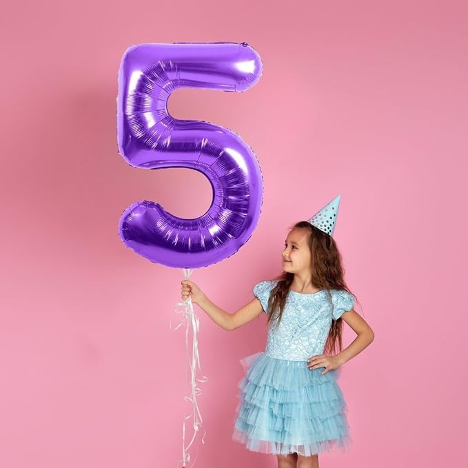 40 Inch Number Balloons, Purple Balloons 15th Birthday Decoration For Woman Man, Foil Number 15 Ballon for 15, 51 Anniversary, Bridal Shower, Graduation, Wedding, New Year, Valentine's Day