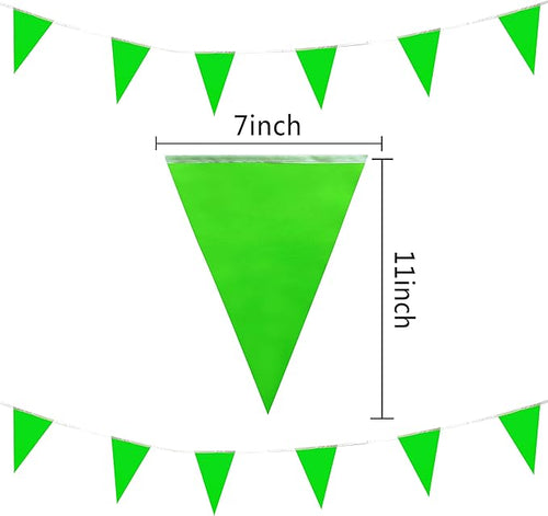 100 Feet Green Pennant Banners Flags String Hanging Triangle Bunting Flags,Party Decorations for Grand Opening,Kids Birthday,Carnival,60 PCS