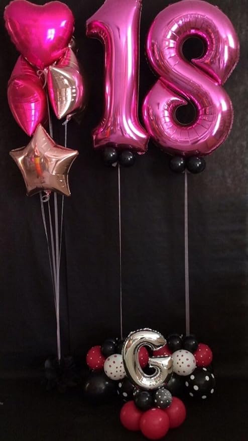 8 Balloon Numbers, 40 Inch Rose Purple 8 Birthday Decoration for Women And Men, Balloons Decoration for Happy 8 18 28 80 Birthday, Wedding Anniversary, New Year, Halloween Party Decoration