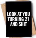Funny 21st Birthday Card for men or women with envelope | Joke card for someone who is turning 21 years old | Original and unique present idea for son, daughter.