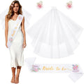 4 Pcs Tea Party Bridal Shower Favor Floral Tea Bride to Be Sash and Veil Bachelorette Party Decorations Flowers Teapot Theme Wedding Satin Sash Bridal Shower Gifts Engagement Supplies