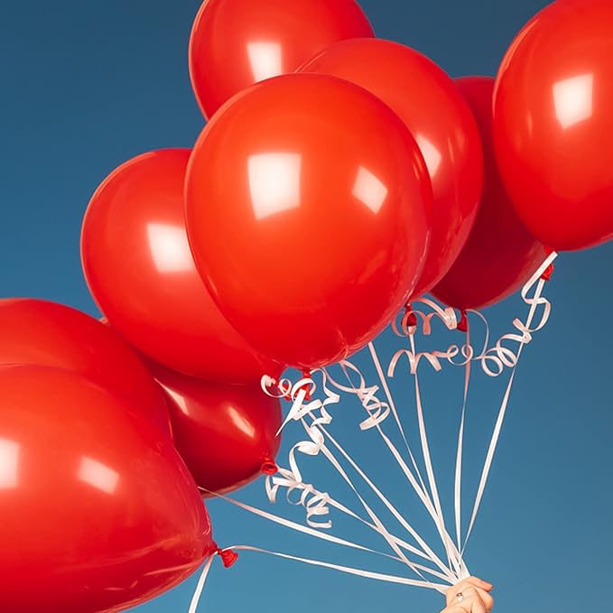 105pcs Red Balloons 12inch Party Latex Balloons for Valentine's Day Birthday Christmas Baby Shower Wedding Anniversary Party Decorations