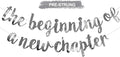 BEISHIDA Double-Sided Silver The Beginning of A New Chapter Banner,Farewell Book Themed Housewarming Party Congratulations Decorations,Going away party Retirement Garland,Graduation Sign 2026 Banner