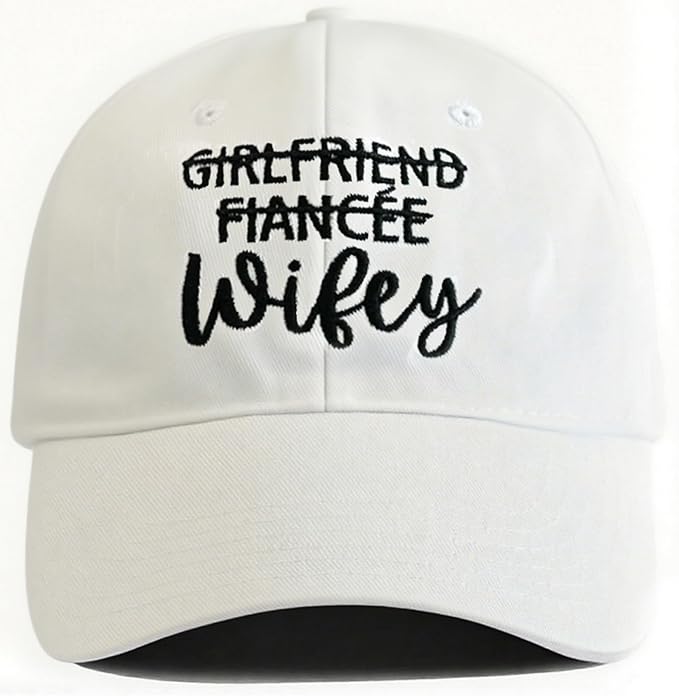 Adjustable Embroidered Hat for Bridal Shower Wedding Engagement Anniversary Honeymoon Newlyweds Couples Gifts