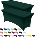 Utopia Kitchen Spandex Tablecloth 2 Pack [4FT, Hunter Green] Tight, Fitted, Washable and Wrinkle Resistant Stretch Table Cloth Rectangle Cover for Trade Show, Weddings & Parties [48Lx30Wx30H Inch]