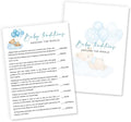 Baby Traditions Around The World Shower Game, 25 Blue Bear & Balloon Theme Cards with 1 Answer Key, Fun Baby Shower Games for Boys, Party Activities & Supplies -B06