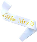 Bride to Be Sash, White Bachelorette Hen Party Decorations with Gold 'Miss Mrs', Funny Bridal Shower Gifts for Women, Future Wifey Engaged Era Supplies, I Said Yes Wedding Proposal Favors