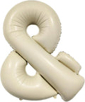Biapian 40 Inch Ampersand Balloons, Cream Symbol & Foil Balloon, Big Single Sign Jumbo Balloon, Beige Large Aluminum DIY Balloons for Name Abbreviation, Birthday, Baby Shower, Wedding Party Decoration