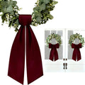 2 Pack White Wreath Sash for Front Door Blank Sashes 3.7 x 54 Inch Polyester Plain Door Decoration for Christmas Halloween Party Porch Yard Outdoor (Burgundy)