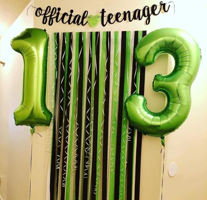 40 Inch Green Number Balloon 3, Large Number Foil Balloons Mylar for Girl Boy Birthday Party Celebration Decorations Supplies, Digital Balloons for Wedding Anniversary Events Decorations