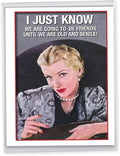 NobleWorks - 1 Extra Large Funny Birthday Card, Old Friends New Featuring Vintage Photo Cover, B-day Gift w/Greetings and Wishes for Him or Her with Envelope (Big Version: 8.5 x 11 Inch) J5611