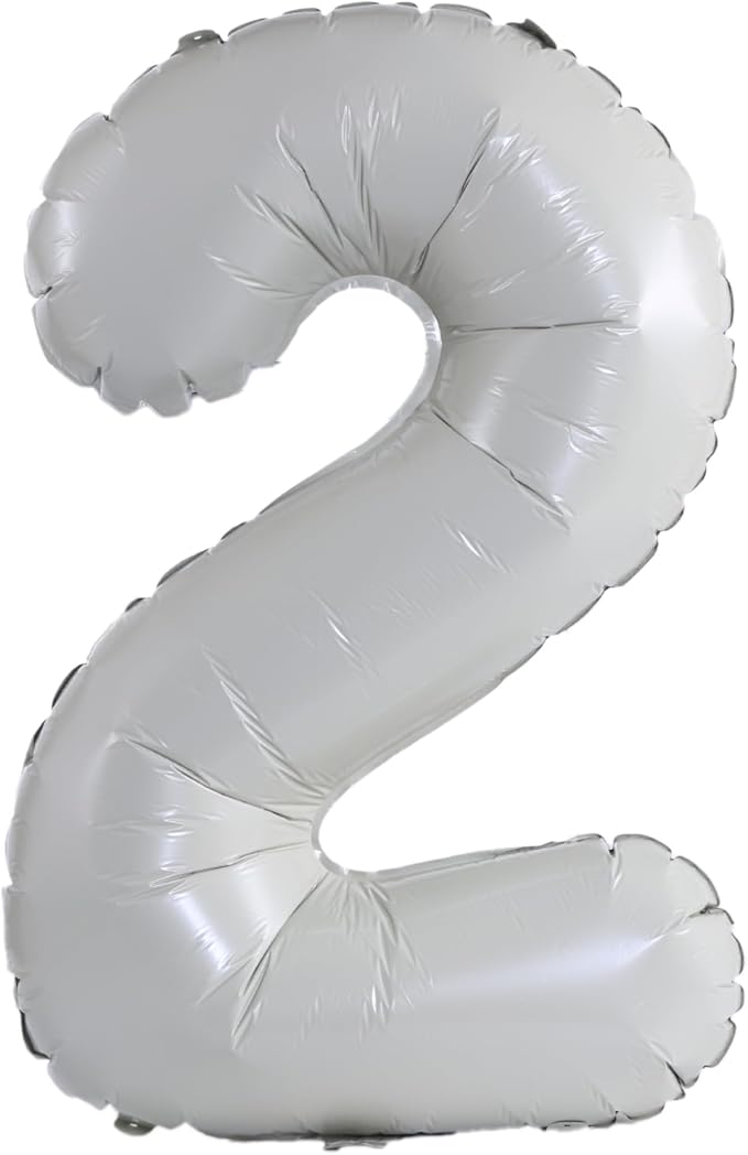 YPSelected 32 Inch Large Foil Helium Number Balloon Birthday Wedding Party 0-9 (Ivory, 2)