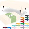 misaya 8 Packs Disposable Plastic Table Cloth, 54 x 108 Inch Waterproof Rectangle Tablecloth, Leakproof & Sturdy Decorative Table Covers for Easter, Picnic, Party and Outdoor, Beige